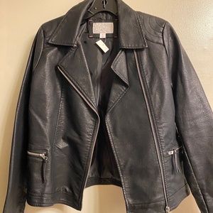 Faux Leather Motorcycle style woman's coat brand new